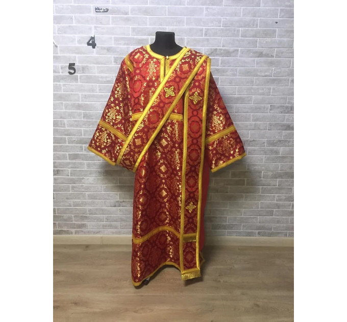 Protodeacon's liturgical vestment -Orthodox stikharion and double orar and cuffs
