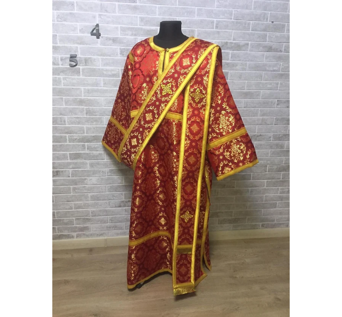 Protodeacon's liturgical vestment -Orthodox stikharion and double orar and cuffs