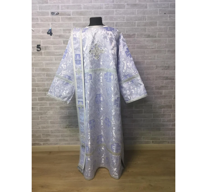 White vestment for deacon - Stichar and orar in white-gold brocade