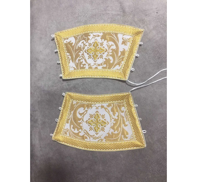 Deacon's ordination vestment - Stichar and orar in white brocade - For deacon