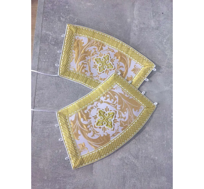 Deacon's ordination vestment - Stichar and orar in white brocade - For deacon