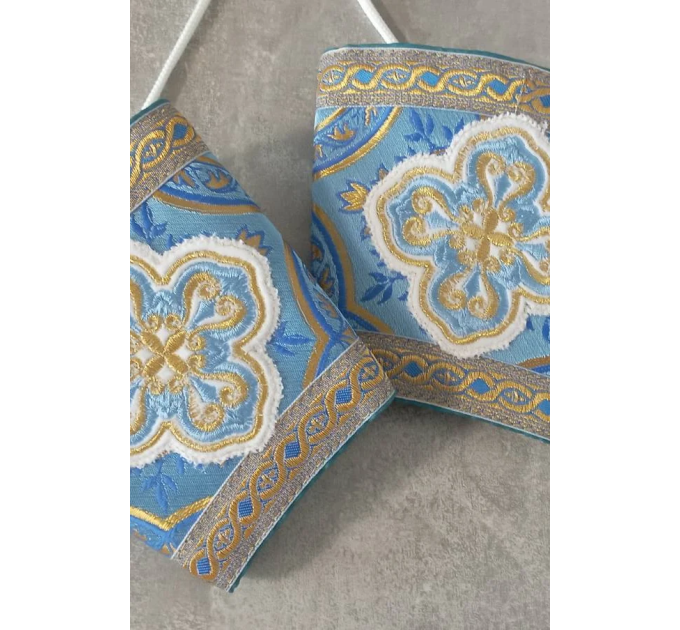 Combined velvet and brocade protodeacon's sticharion, single orar - Vestment