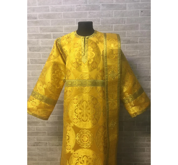 Deacon vestments set in metallic brocade - Protodeacon's sticharion in metallic