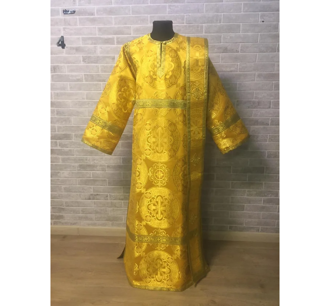 Deacon vestments set in metallic brocade - Protodeacon's sticharion in metallic