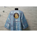 Light blue deacon's sticharion with icon on the back - Orthodox Vestment -Clergy