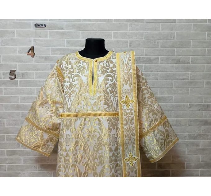 Deacon vestments set in metallic brocade - Protodeacon's sticharion with orar