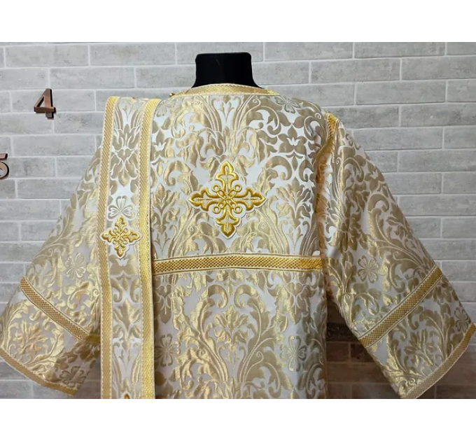 Deacon vestments set in metallic brocade - Protodeacon's sticharion with orar