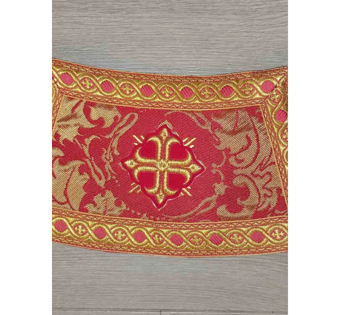 Sticharion for deacon with single red rorar - Deacon's alb - Orthodox Liturgical