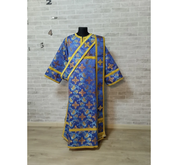 Sticharion for protodeacon in floral print - Deacon vestments set - Deacon's alb