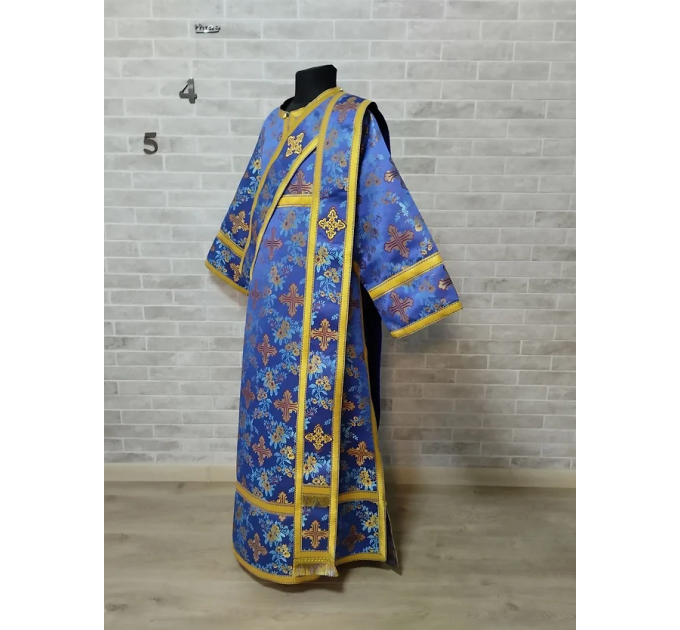 Sticharion for protodeacon in floral print - Deacon vestments set - Deacon's alb