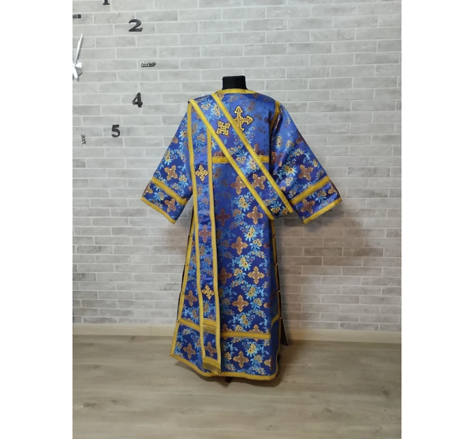 Sticharion for protodeacon in floral print - Deacon vestments set - Deacon's alb