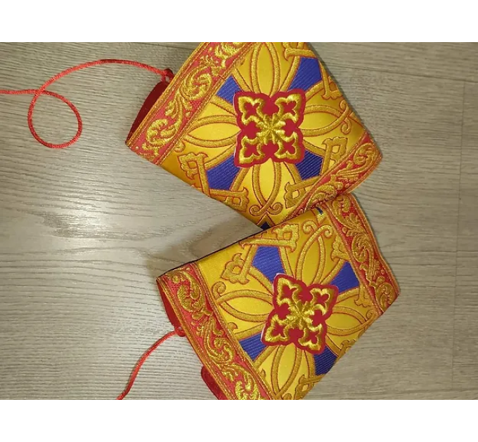 Protodeacon's vestments set in metallic brocade - sticharion orar in metallic