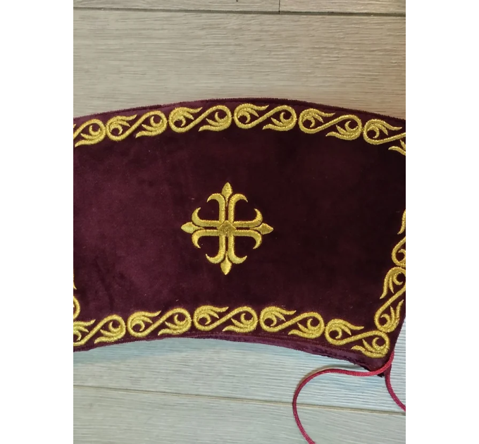 Combined velvet and brocade Protodeacon's sticharion with Double Greek orarion