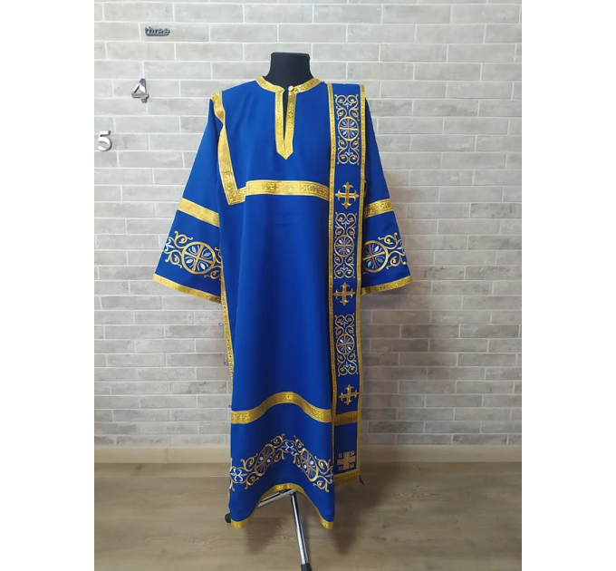 Deacon vestments set with single orarion with the icon of the Virgin - Deacon's