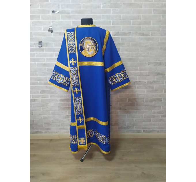 Deacon vestments set with single orarion with the icon of the Virgin - Deacon's