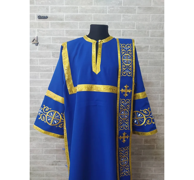 Deacon vestments set with single orarion with the icon of the Virgin - Deacon's