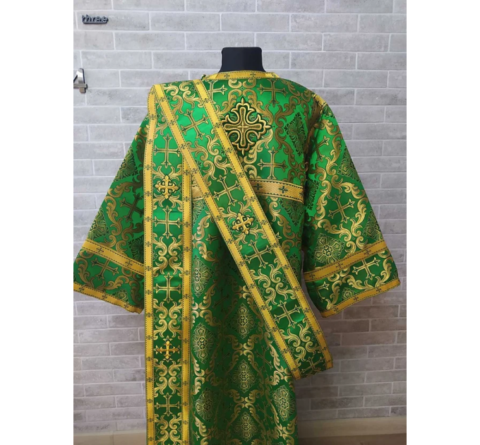 Green Sticharion for protodeacon - Deacon's alb - Orthodox Liturgical stichar