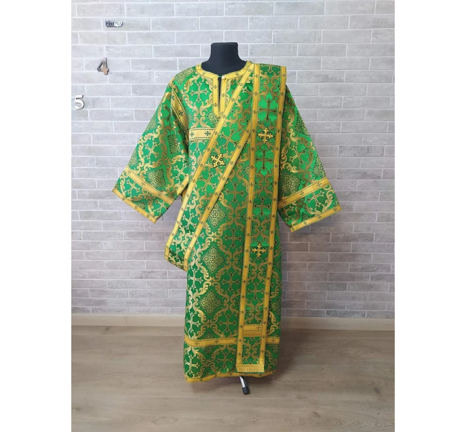 Green Sticharion for protodeacon - Deacon's alb - Orthodox Liturgical stichar