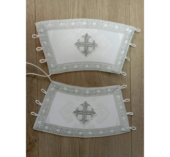 White vestment with blue trim for protodeacon - Deacon's alb - Orthodox Liturgic