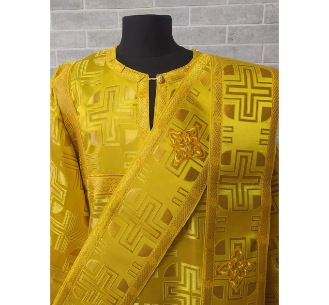 Yellow protodeacon's sticharion - Orthodox Vestment - Deacon's set of vestments