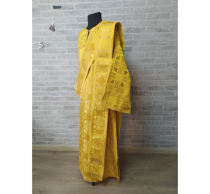 Yellow protodeacon's sticharion - Orthodox Vestment - Deacon's set of vestments