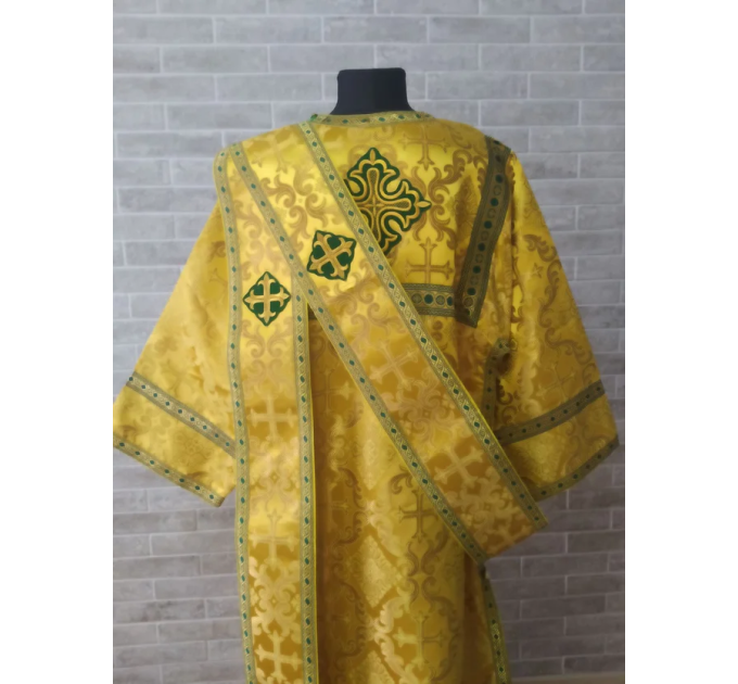 Yellow/Green Sticharion for protodeacon - Deacon's alb - Orthodox Liturgical