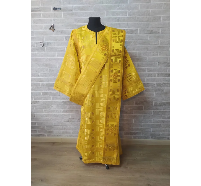 Yellow protodeacon's sticharion - Orthodox Vestment - Deacon's set of vestments