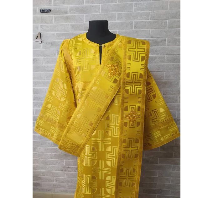 Yellow protodeacon's sticharion - Orthodox Vestment - Deacon's set of vestments