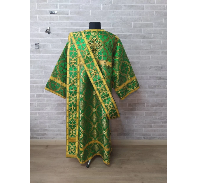 Green Sticharion for protodeacon - Deacon's alb - Orthodox Liturgical stichar