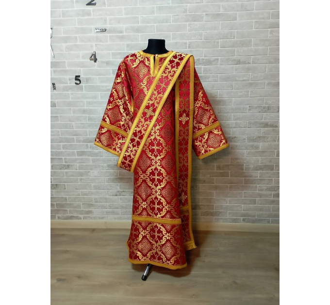 Green Sticharion for protodeacon - Deacon's alb - Orthodox Liturgical stichar