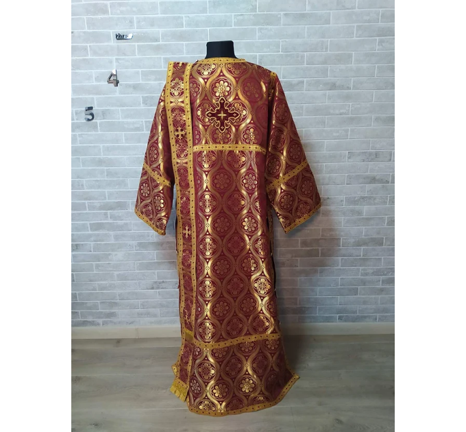 Protodeacon's sticharion - Deacon's alb in red - Orthodox Vestment - Greek style