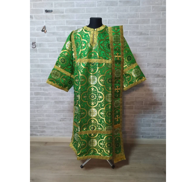 Sticharion for deacon priest green - Deacon's alb - Orthodox Liturgical Vestme