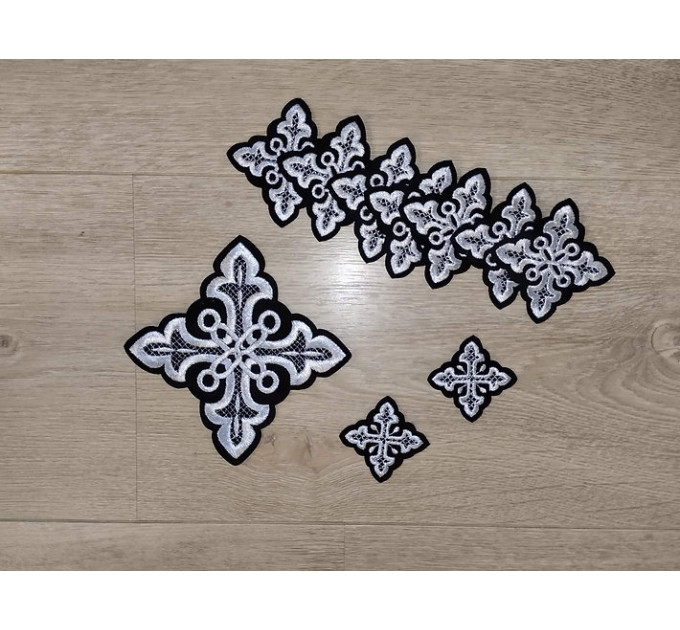 Deacon vestment's 10 crosses set - Set of crosses for deacon vestment