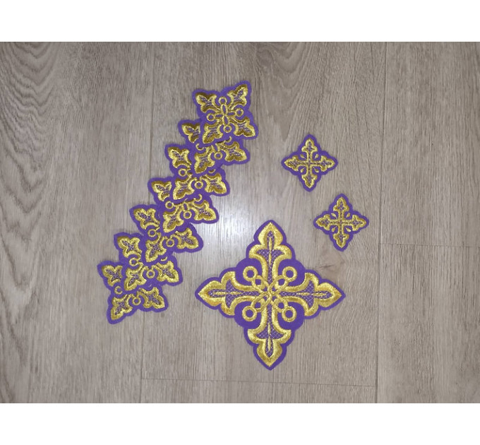 Deacon vestment's 10 crosses set - Set of crosses for deacon vestment