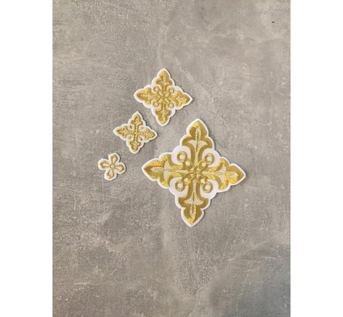 Orthodox Set of 16 embroidered crosses for Orthodox Greek style vestment