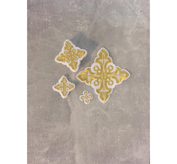 Orthodox Set of 16 embroidered crosses for Orthodox Greek style vestment
