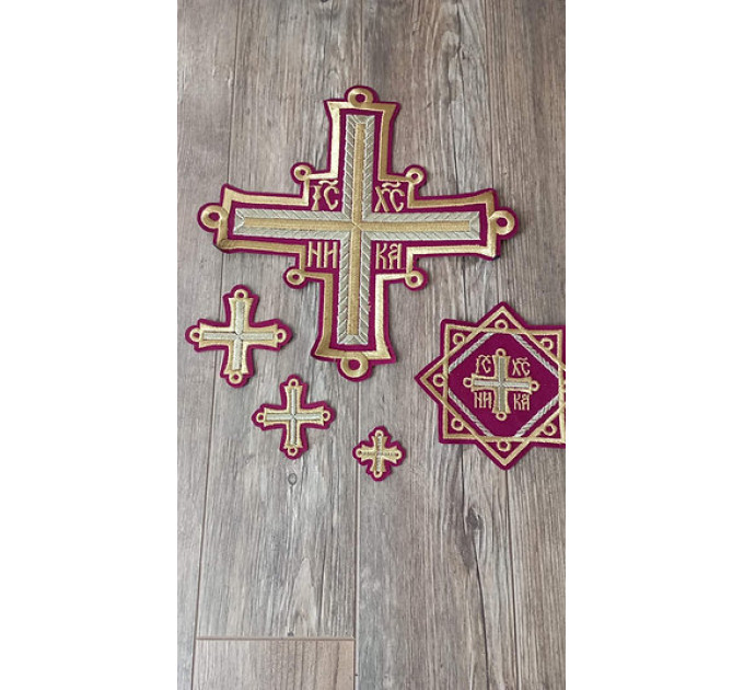 Orthodox Set of 17 embroidered crosses for Orthodox vestments sewing supplies