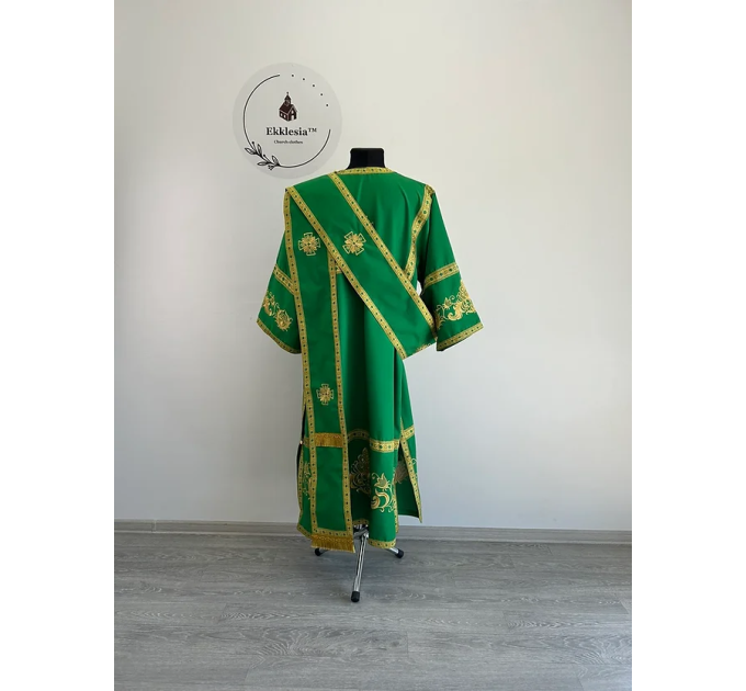 Embroidered protodeacon's sticharion in gabardine - Deacon's alb - Orthodox set
