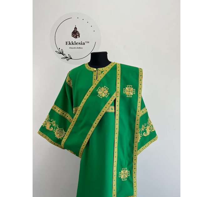 Embroidered protodeacon's sticharion in gabardine - Deacon's alb - Orthodox set