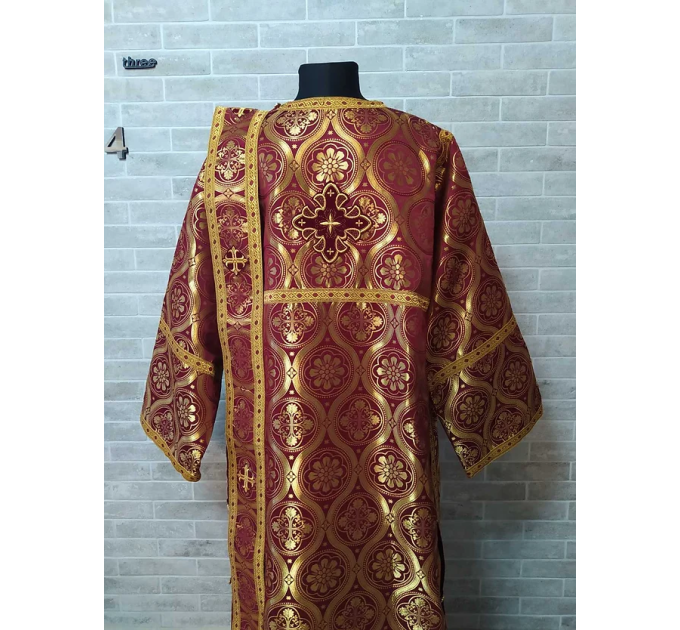 Protodeacon's sticharion - Deacon's alb in red - Orthodox Vestment - Greek style