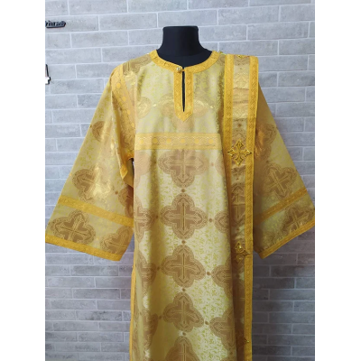 Deacon's yellow sticharion - Orthodox Vestment - Deacon's set garment- Stikhar