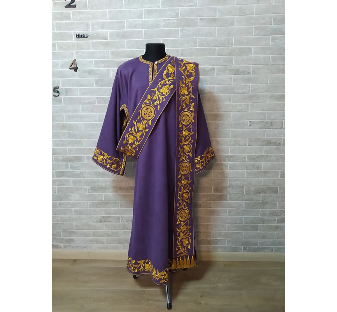 Embroidered Protodeacon's sticharion - Deacon's alb - Orthodox Vestment Deacon