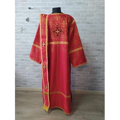 Protodeacon's red alb - Orthodox vestment for deacon set - Stikharion