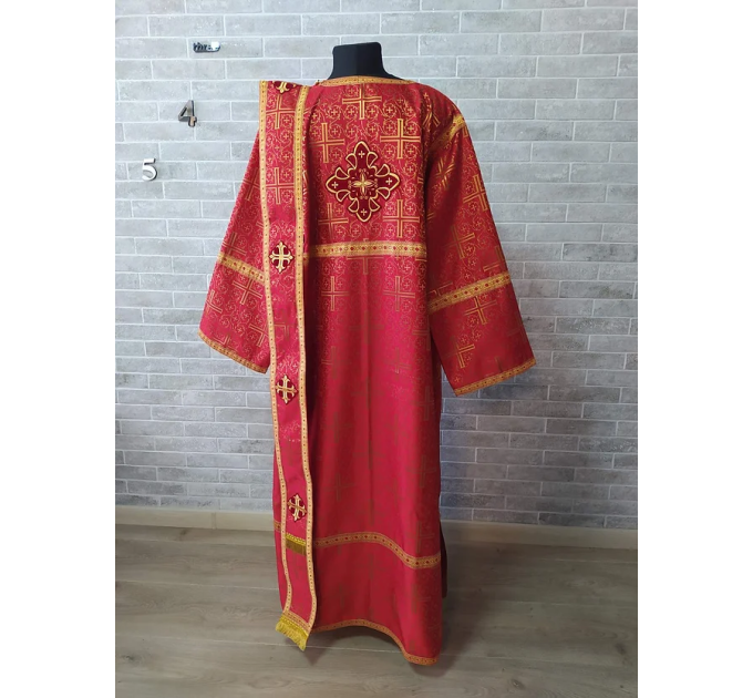 Protodeacon's red alb - Orthodox vestment for deacon set - Stikharion