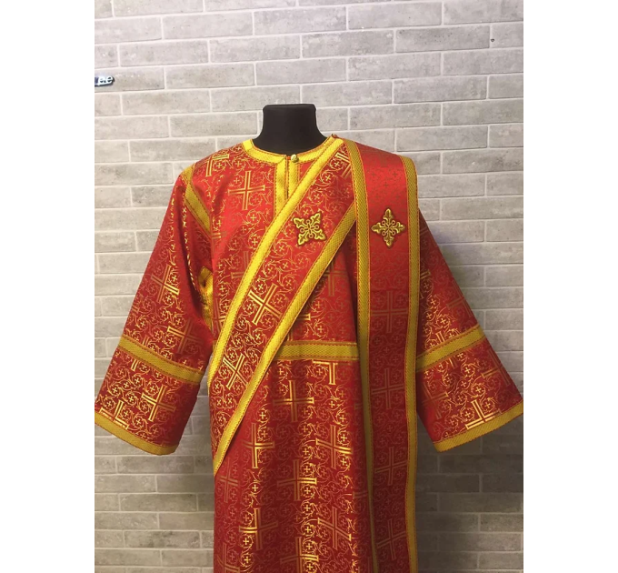 Protodeacon's red alb - Orthodox vestment for deacon set - Stikharion