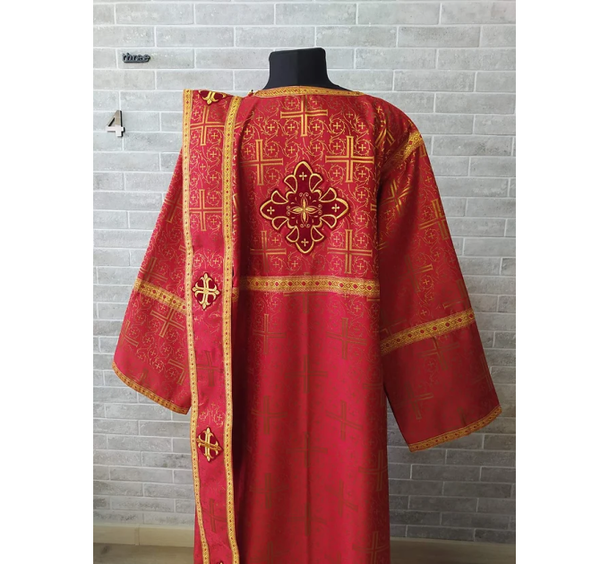 Protodeacon's red alb - Orthodox vestment for deacon set - Stikharion