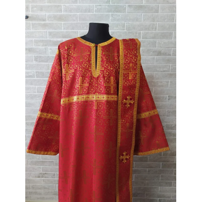 Protodeacon's red alb - Orthodox vestment for deacon set - Stikharion