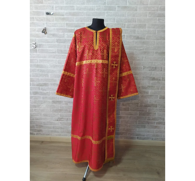 Protodeacon's red alb - Orthodox vestment for deacon set - Stikharion