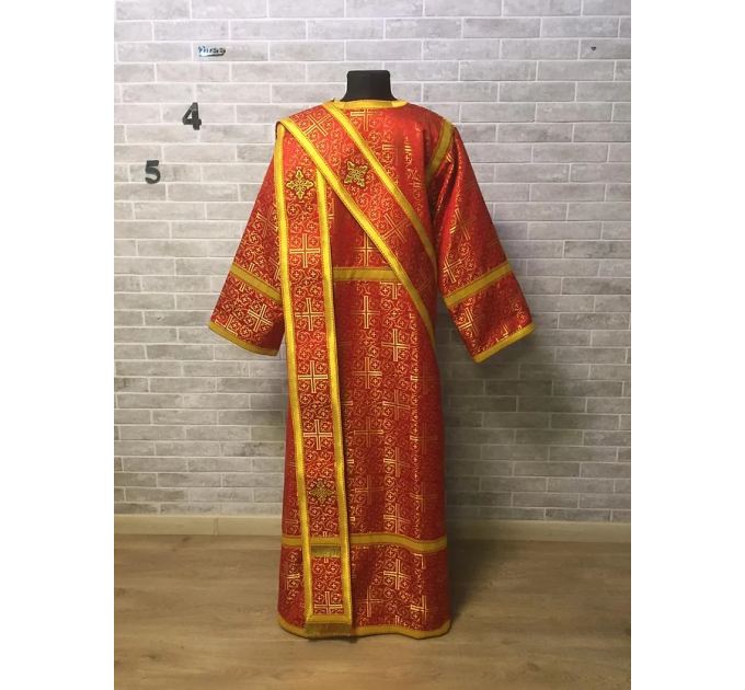 Protodeacon's red alb - Orthodox vestment for deacon set - Stikharion