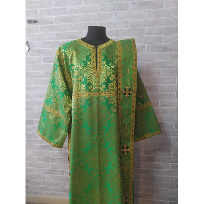 Green deacon's alb - Orthodox vestment for deacon - Deacon's set - Stikharion